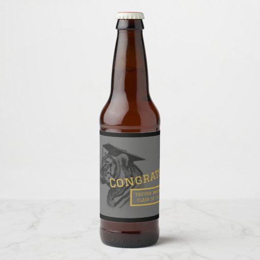 卒業パーソナライズされたボトルラベル ビールラベル (正面)