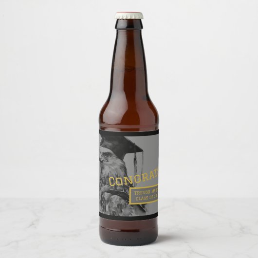 卒業パーソナライズされたボトルラベル ビールラベル (正面)