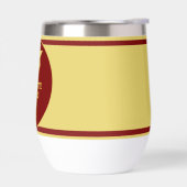 卒業パーソナライズされたマルーンと金ゴールドキャップ (左面)