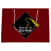 卒業パーソナライズされたマルーン ラージペーパーバッグ (正面)