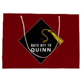 卒業パーソナライズされたマルーン ラージペーパーバッグ (裏面)