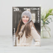 卒業パーソナライズされたモダン発表 招待状 (スタンド正面)