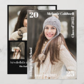 卒業パーソナライズされたモダン発表 招待状 (正面/裏面)