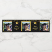 卒業パーソナライズされたモノクロ3枚 ペットボトルラベル (シングルラベル)