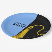 卒業パーソナライズされたライトブルー紙プレート ペーパープレート (アングル)