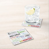 卒業パーソナライズされたワードアート スクエアペーパーコースター (インサイチュ)