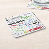 卒業パーソナライズされたワードアート スクエアペーパーコースター (アングル)