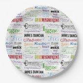 卒業パーソナライズされたワードアート ペーパープレート (正面)