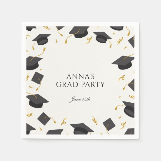卒業パーソナライズされた会 スタンダードカクテルナプキン (正面)