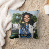 卒業パーソナライズされた写真と名前 クッション (ブランケット)