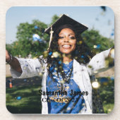 卒業パーソナライズされた写真と名前 コースター (正面)