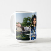 卒業パーソナライズされた写真と名前 コーヒーマグカップ (正面左)