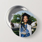 卒業パーソナライズされた写真と名前 缶バッジ (正面&裏面)
