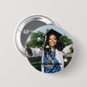 卒業パーソナライズされた写真と名前 缶バッジ (正面&裏面)