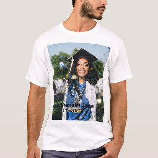 卒業パーソナライズされた写真と名前 Tシャツ