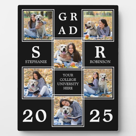 卒業パーソナライズされた写真ユニークコラージュ フォトプラーク (正面)