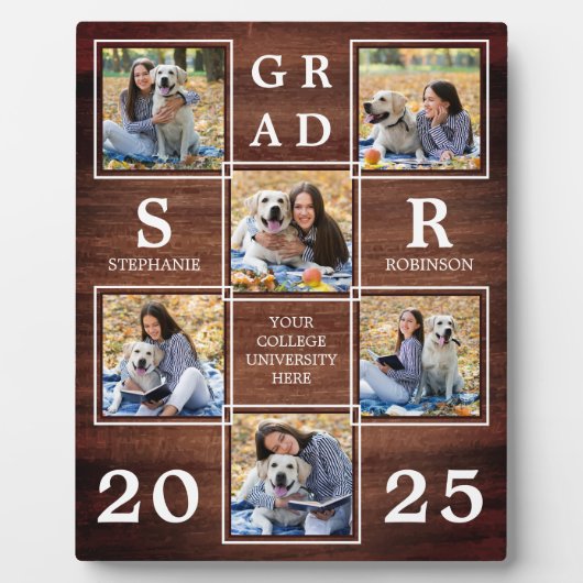 卒業パーソナライズされた写真木造 フォトプラーク (正面)