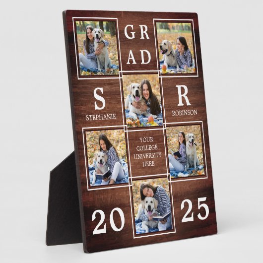 卒業パーソナライズされた写真木造 フォトプラーク (側面)