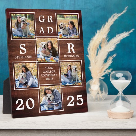 卒業パーソナライズされた写真木造 フォトプラーク (側面)