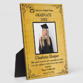 卒業パーソナライズされた写真（名前と学校） フォトプラーク (側面)