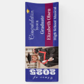 卒業パーソナライズされた写真、名前 横断幕 (縦)