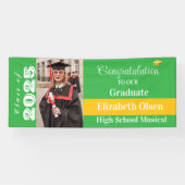 卒業パーソナライズされた写真、名前 横断幕 (横)