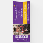 卒業パーソナライズされた写真、名前 横断幕 (縦)