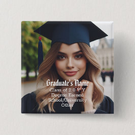 卒業パーソナライズされた写真、氏名、学年 缶バッジ