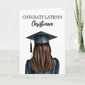卒業パーソナライズされた女子モダン卒業生 カード (正面)