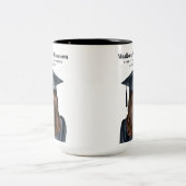 卒業パーソナライズされた女子モダン卒業生 ツートーンマグカップ (中央)