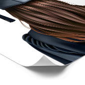 卒業パーソナライズされた女子モダン卒業生 ポスター (角)