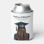 卒業パーソナライズされた女子モダン卒業生 缶クーラー (缶正面)
