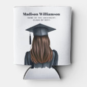 卒業パーソナライズされた女子モダン卒業生 缶クーラー (正面)