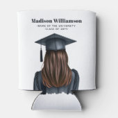 卒業パーソナライズされた女子モダン卒業生 缶クーラー (裏面)