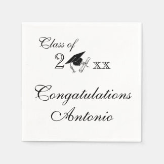 卒業パーソナライズされた学卒者の名前テンプレート スタンダードカクテルナプキン