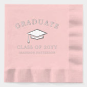 卒業パーソナライズされた学年課程修了 箔ナプキン (正面)
