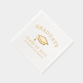 卒業パーソナライズされた学年課程修了 箔ナプキン (右)
