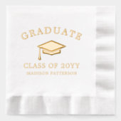 卒業パーソナライズされた学年課程修了 箔ナプキン (正面)