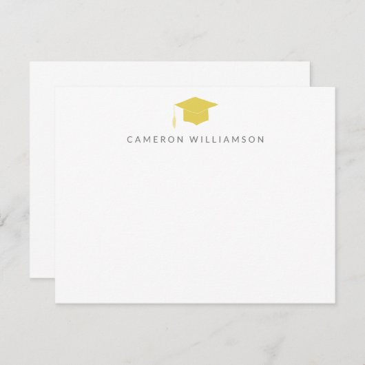 卒業パーソナライズされた学院名 サンキューカード (正面/裏面)