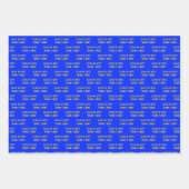 卒業パーソナライズされた希望の青エレガント色(黄) ラッピングペーパーシート (正面3)