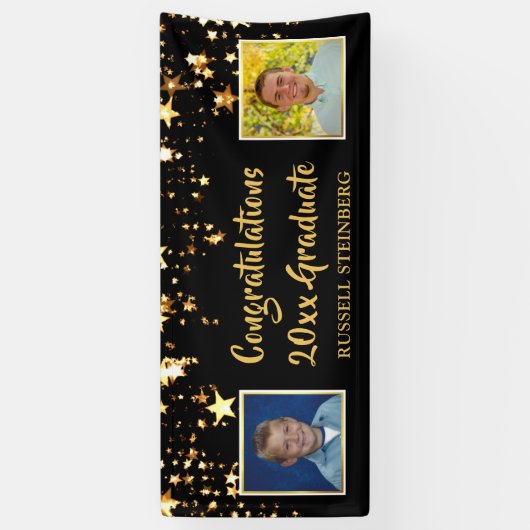 卒業パーソナライズされた後と今の写真 横断幕 (縦)