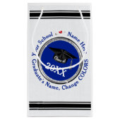 卒業パーソナライズされた抱き枕、色の変更 スモールペーパーバッグ (裏面)