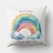 卒業パーソナライズされた枕 クッション (裏面)