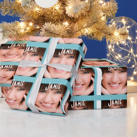 卒業パーソナライズされた甘い16フォトギフト紙 ラッピングペーパー (クリスマス)