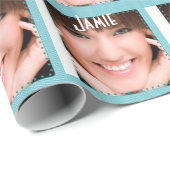 卒業パーソナライズされた甘い16フォトギフト紙 ラッピングペーパー (ロールコーナー)