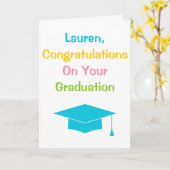 卒業パーソナライズされた祝い カード (黄色い花)