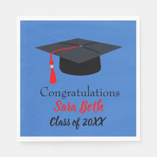 卒業パーソナライズされた紙パーティーナプキンス スタンダードランチョンナプキン (正面)