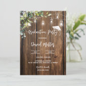 卒業パーソナライズされた素朴デザイン 招待状 (スタンド正面)