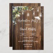 卒業パーソナライズされた素朴デザイン 招待状 (正面/裏面)