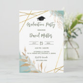 卒業パーソナライズされた素朴デザイン 招待状 (スタンド正面)